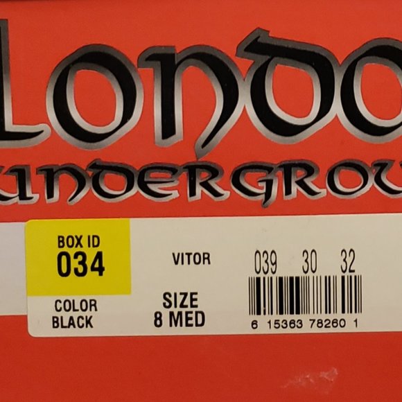 London Underground, Men's Black Leather Chunky Oxford Shoes Men's Size 8 M - Picture 14 of 14